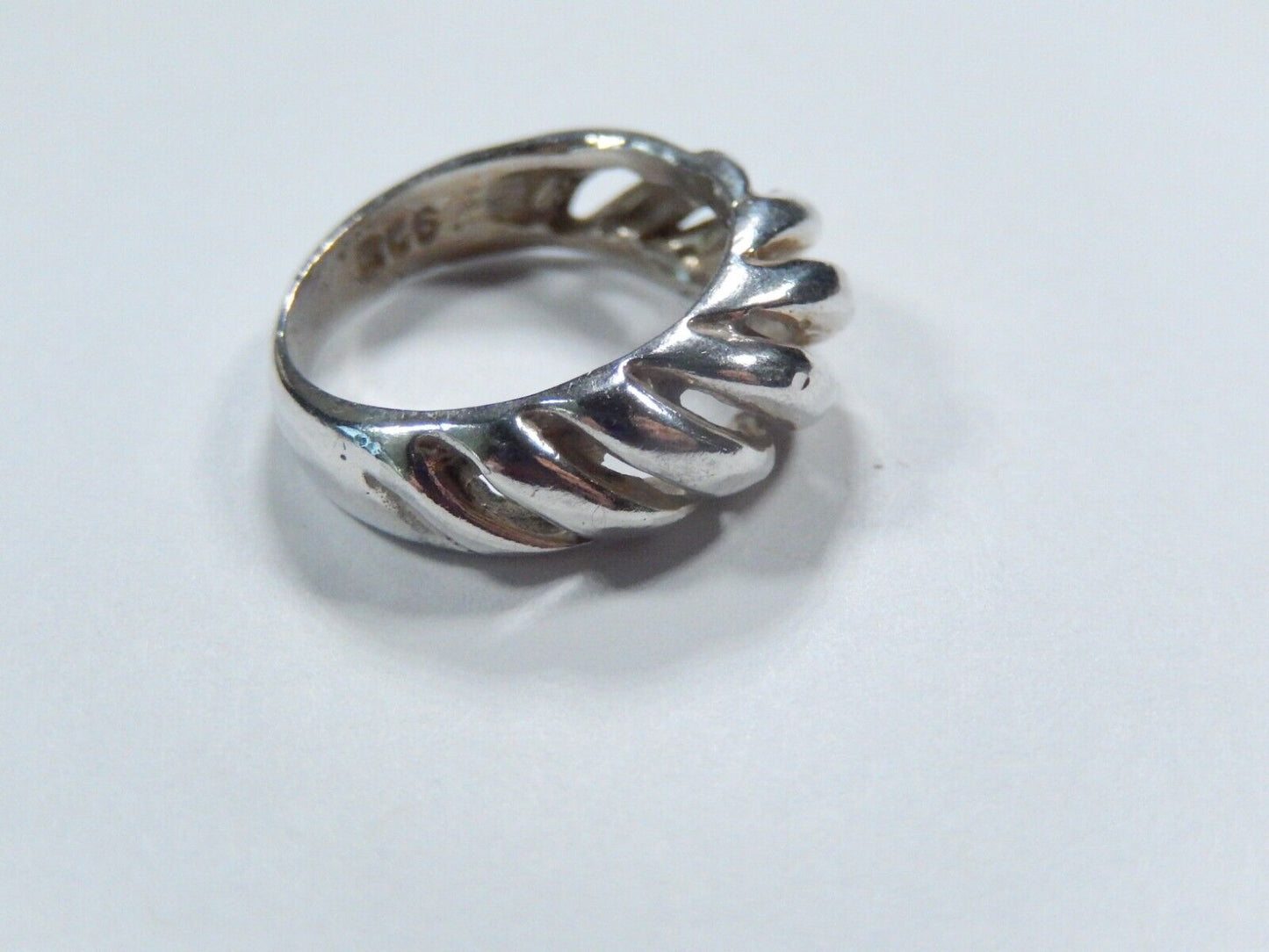 *VINTAGE* Sterling Silver 7.5mm Wide Shrimp Ring Size 6