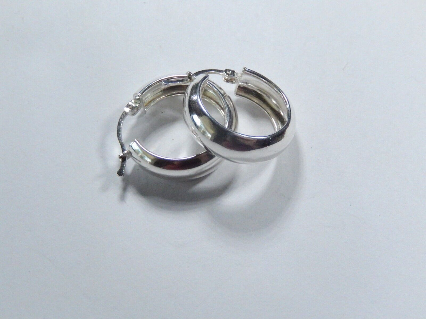 Women's 925 Sterling Silver 25mm Diam. x 8mm Wide Round Hoop Earrings