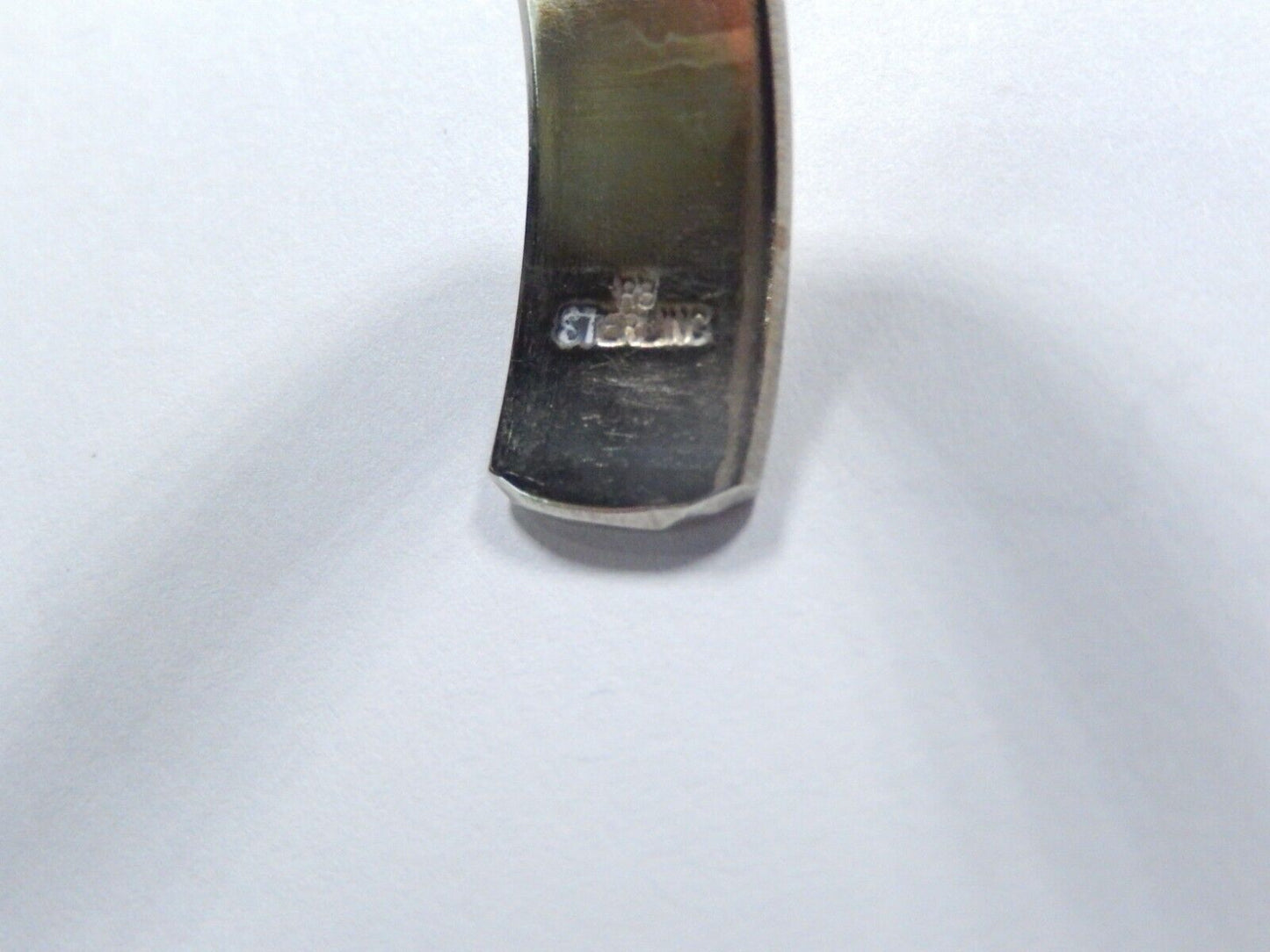 VINTAGE* Native American "RB" Running Bear Sterling Silver Tooled Cuff Bracelet