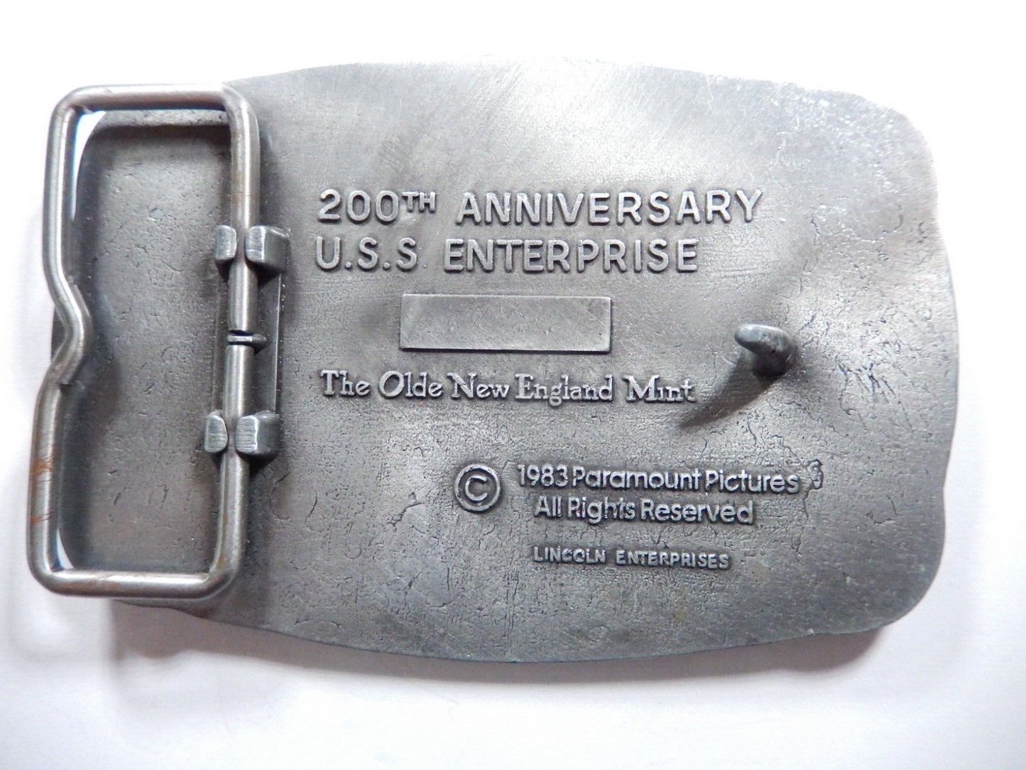 Star Trek 200th Annuversary U.S.S. Enterprise Belt Buckle 1983 Paramount Picture