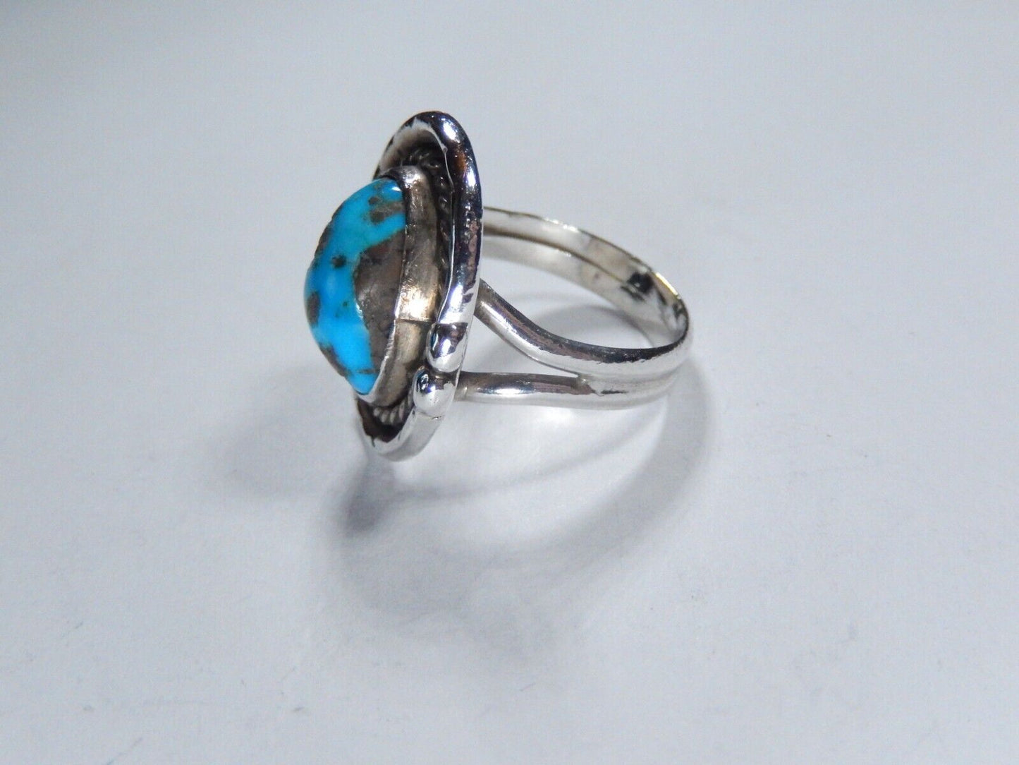 Native American Navajo Sterling Silver Turquoise Ring Size 7