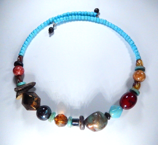 Chokers Necklace Beaded Coil Choker