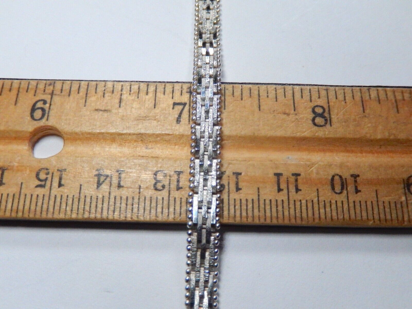 Vintage Italy Thick Sterling Silver Heavy 5.5mm Wide Mesh Bracelet -7"
