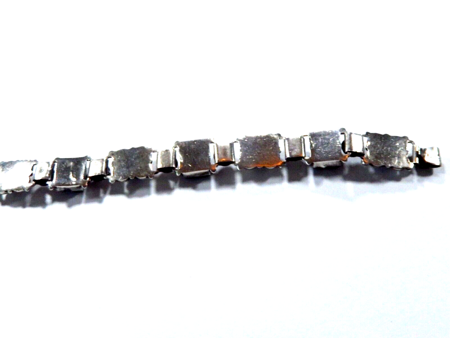 Vintage Sterling Silver 925 Mexico Black Onyx Silver Pebbles Panel 7 Bracelet