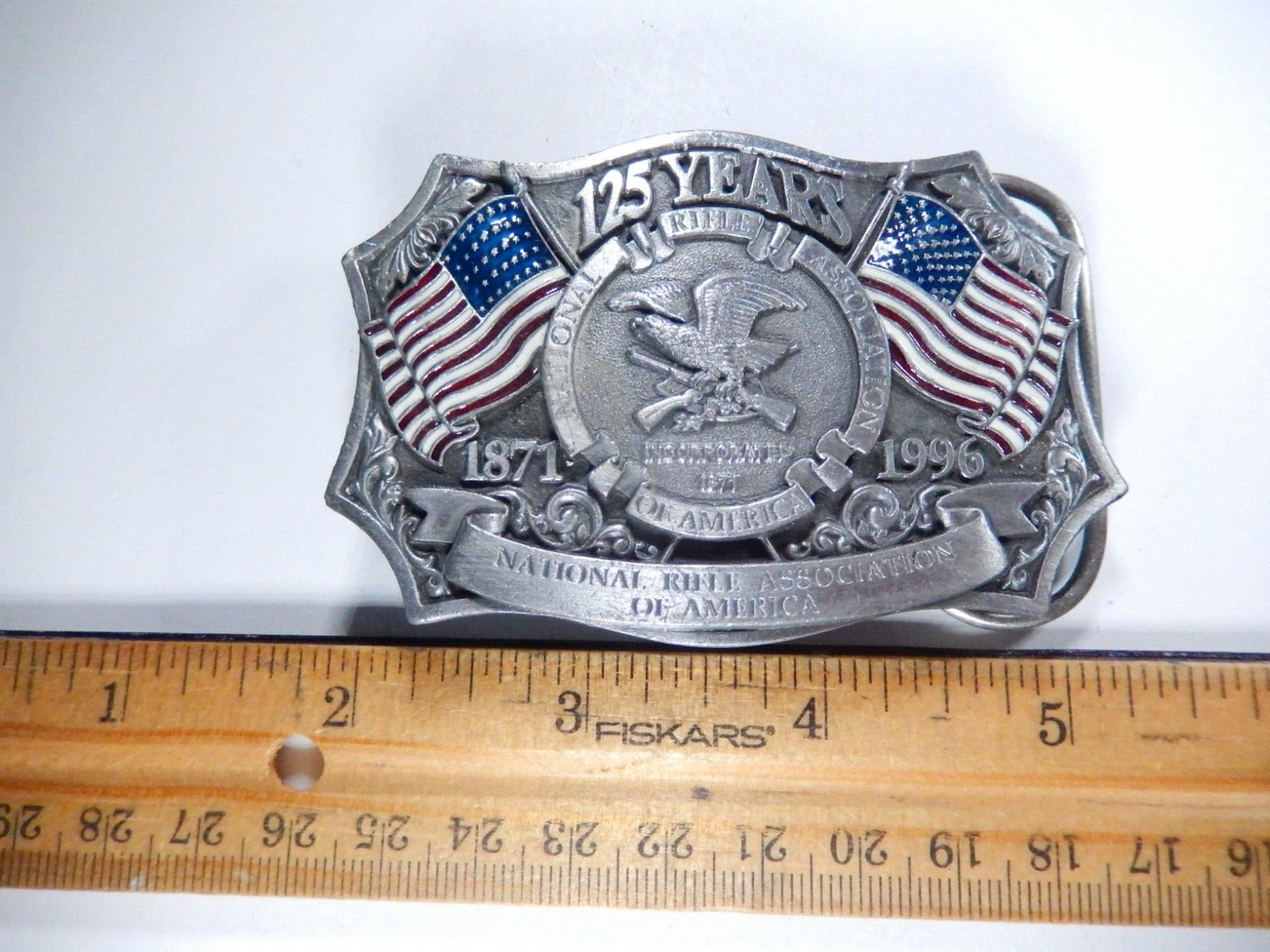 125 years NRA belt buckle National Rifle Association