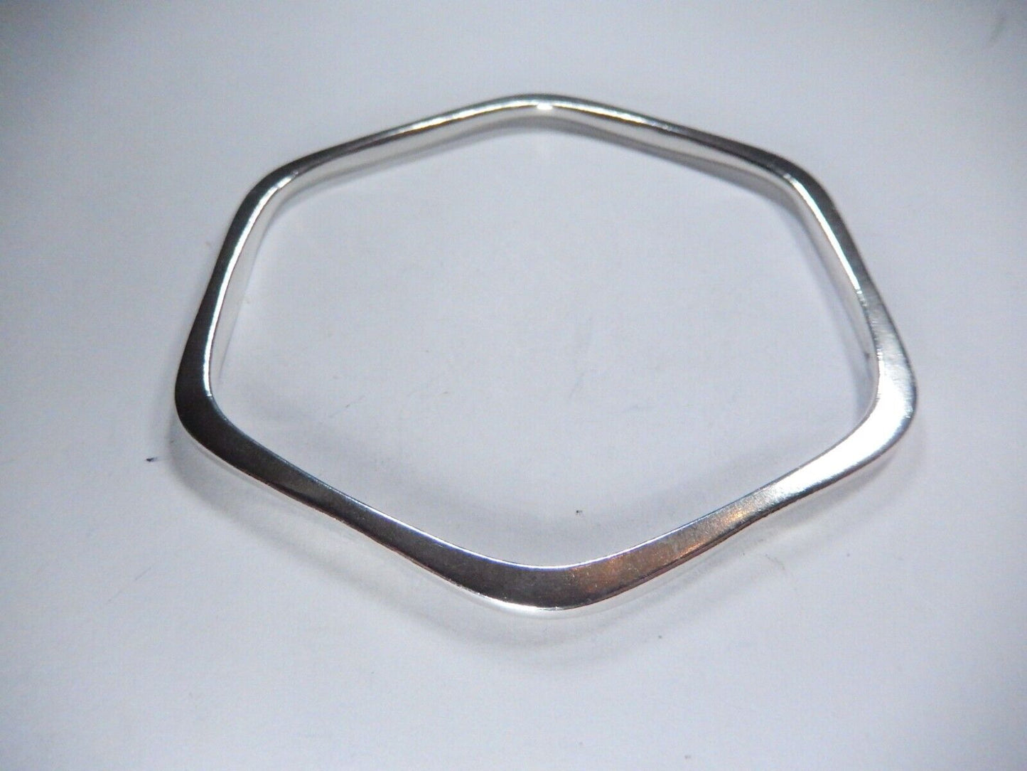 Artisan Unique 6-Sided Bangle Bracelet Design 19.7 Grams