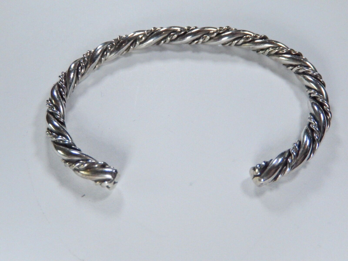 Vintage Navajo Chunky Twisted Cable Rope 925 Sterling Silver Cuff Bracelet 20.8g