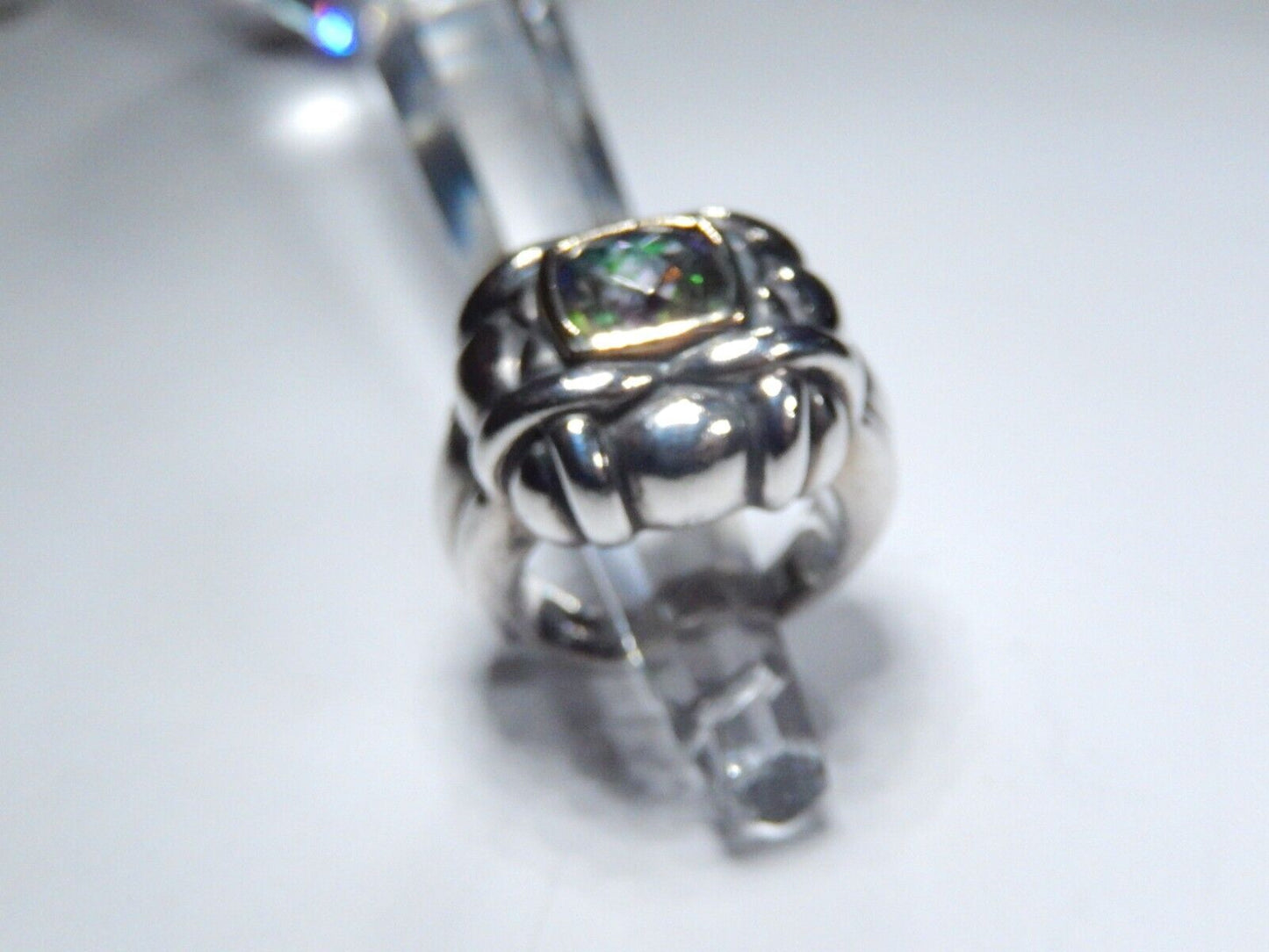 Samuel B Benham BJC 925 Sterling Silver 14k Yellow Gold Mystic Topaz Ring 675