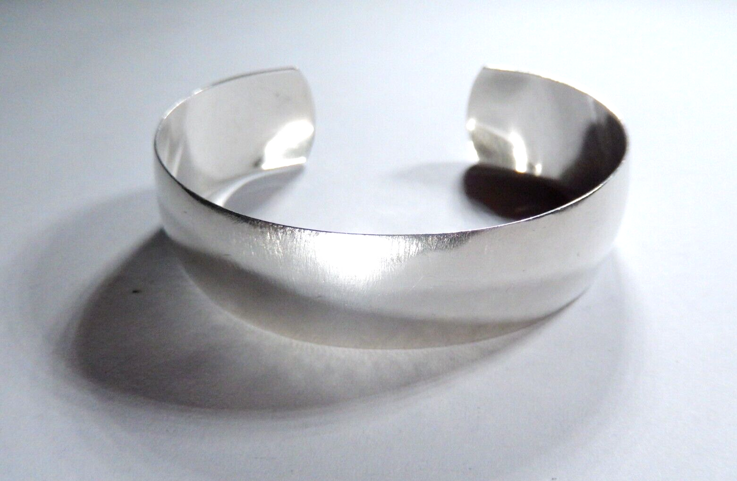 VINTAGE - Sterling Silver 5/8" Wide Smooth Cuff Bracelet 2-1/4" Inside Diam.