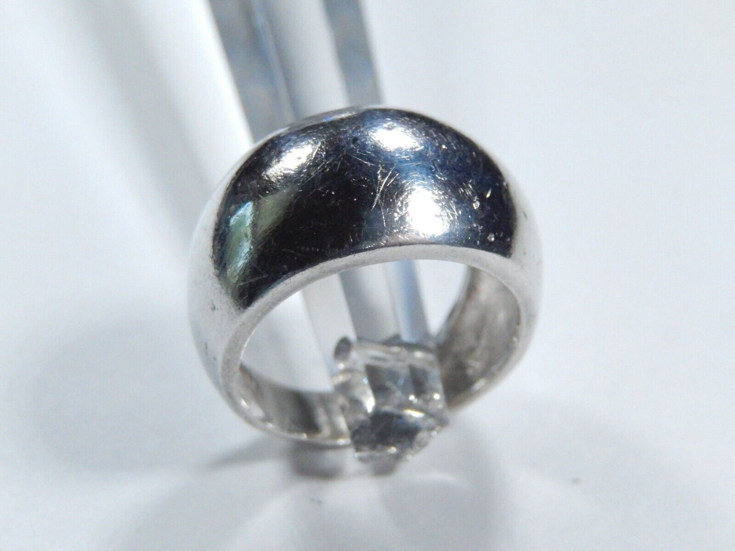 *VINTAGE* Sterling Silver 14mm Wide Smooth Dome Ring - size 7