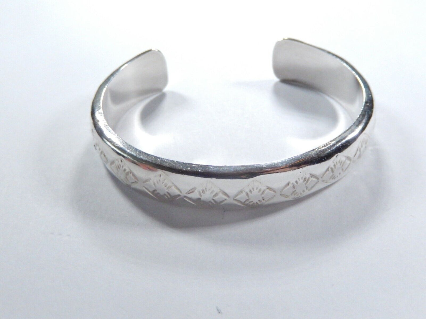 Vtg Native American Navajo Sterling Silver Cuff Bracelet Signed KS Kirk Smith