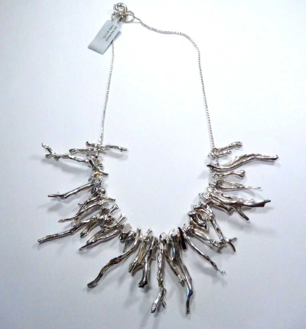 DESIGNER  Sterling Silver Tree Branch Woodland Nature Forest 15" Necklace - 47gm