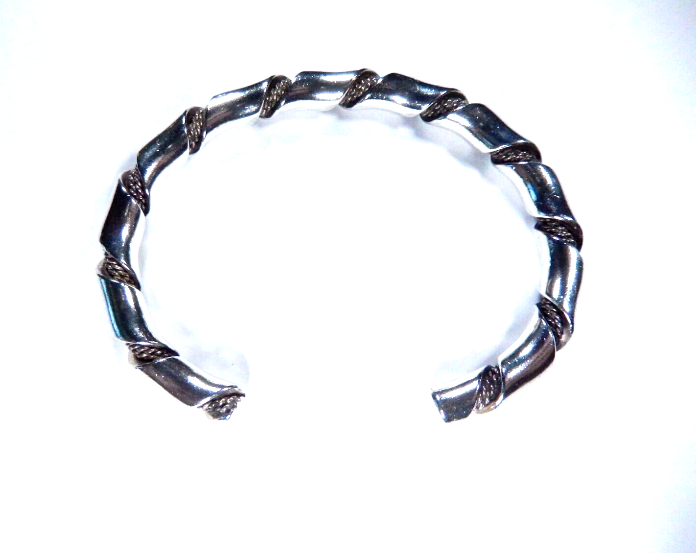 Vintage Handmade Sterling Silver 925 Twisted Round Bangle Bracelet 291 grams