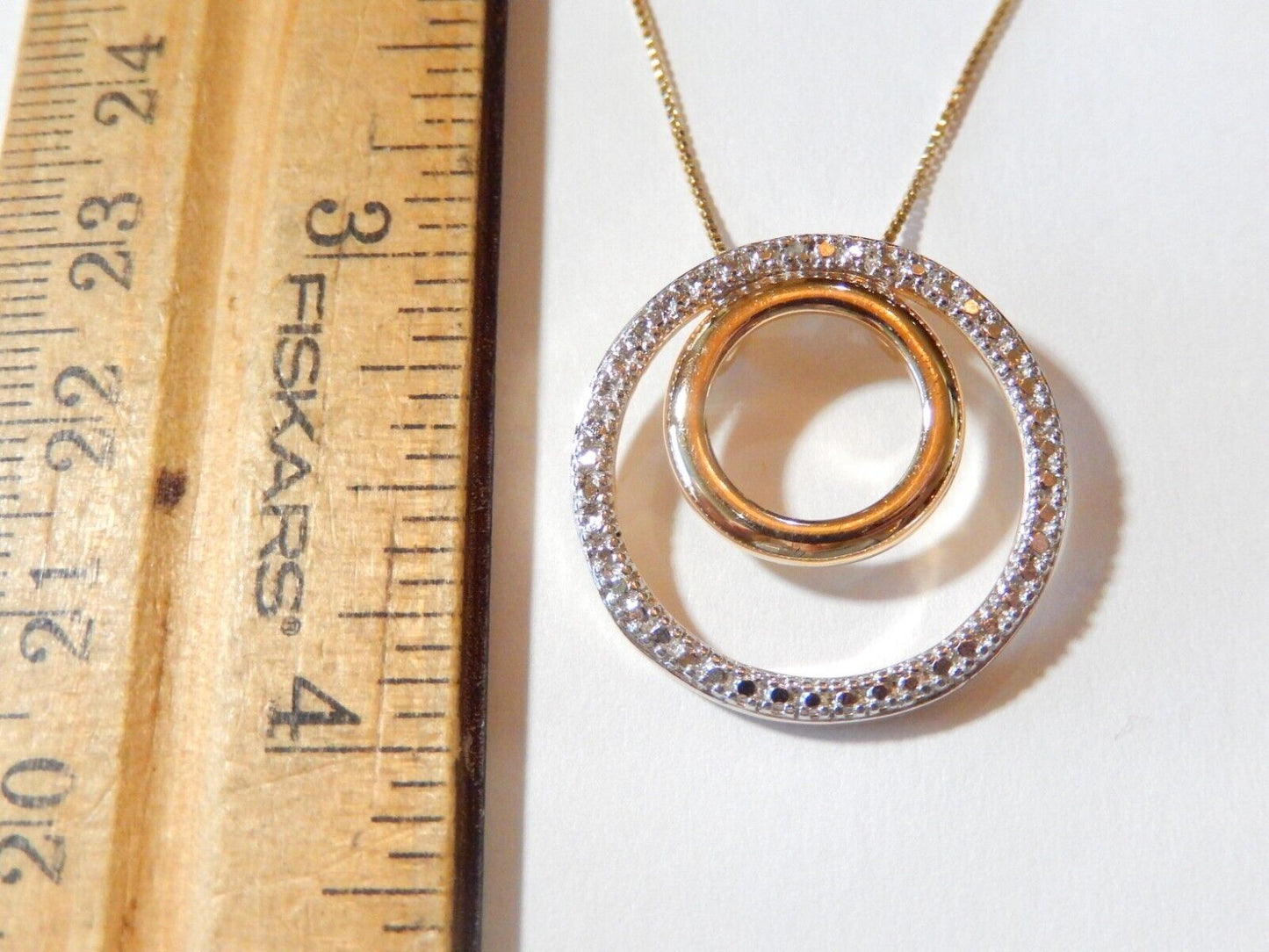 NEWRoss Simons Gold Vermeil 925 Eternity Diamond Pendant w 18 Vermeil Chain