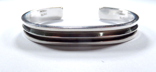DESIGNER -Elizabeth Blythe Signed Thick Sterling Silver Cuff Bracelet 31.5 grams