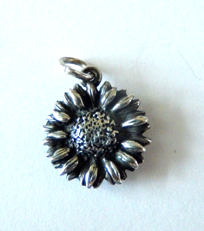 James Avery Retired Sunflower Charm/Pendant Vintage Sterling - HTF