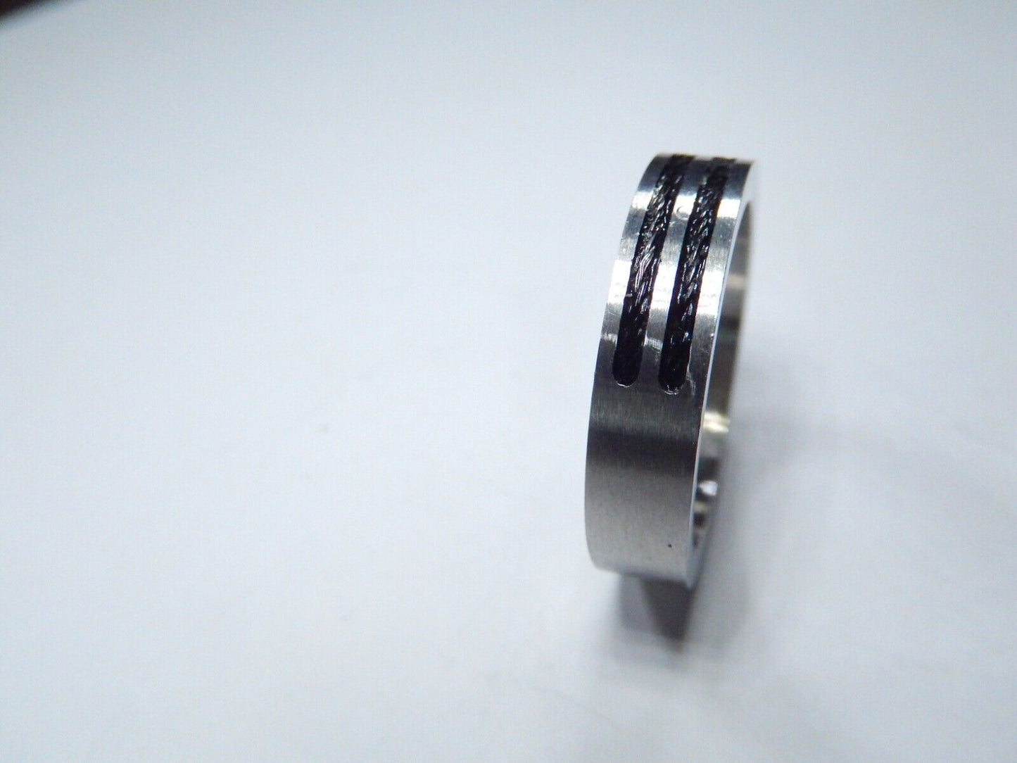 Men's 5.5 MM Stainless Steel Double Rope Inlay Wedding Band Ring Size 11
