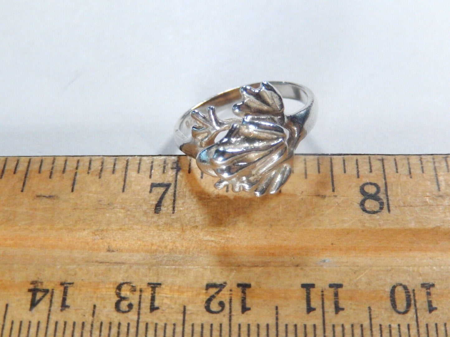 925 Sterling Silver Vintage Lucky Frog Ring Size 5.75