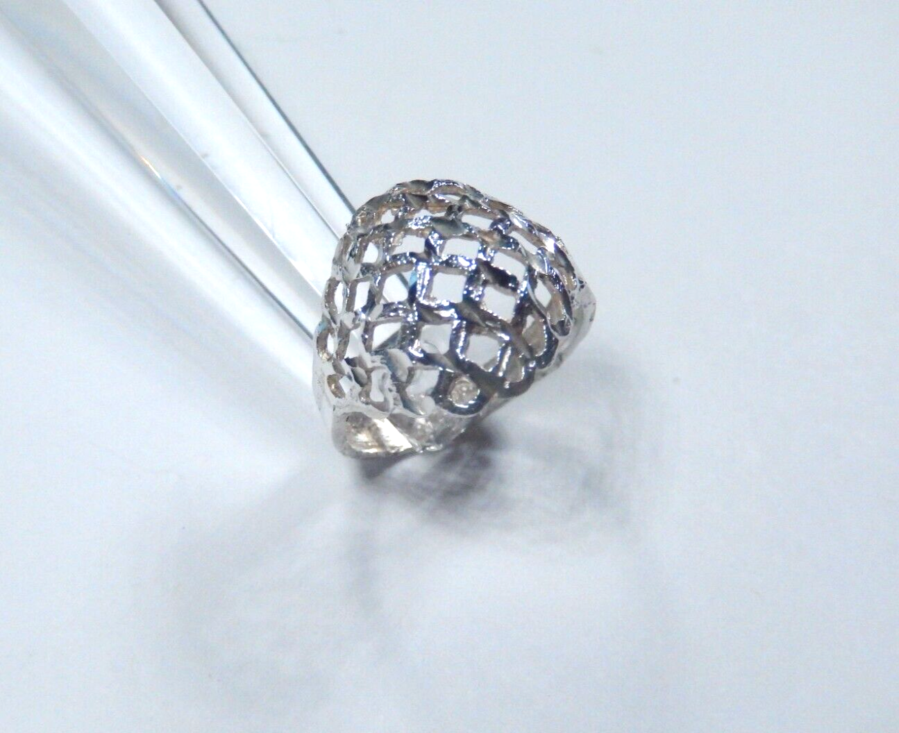 *VINTAGE*  Sterling Silver 925 Diamond Cut Filigree Ring Size 7