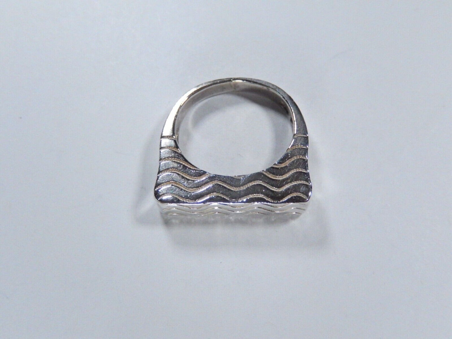 *VINTAGE* Sterling Silver Southwest Design 5mm  Flat Top Band Ring 925 Sz 7