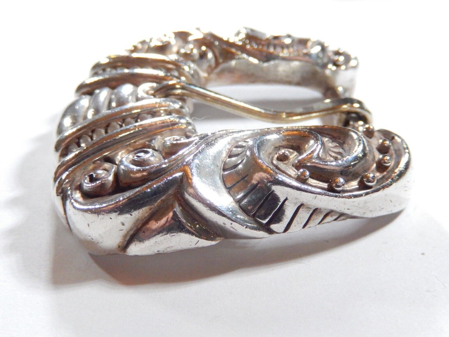 J DEEGAN VINTAGE Sterling Silver 925 belt BUCKLE  KEEPER 138 grams 62mm wide
