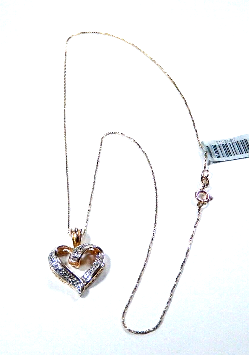 Gold Vermeil Ross Simons Diamond Heart Pendant With 18 Gold Vermeil Chain