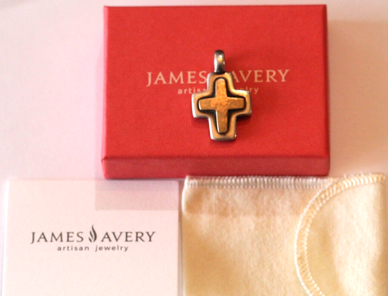 Retired James Avery Bronze and Sterling Silver Cross Pendant