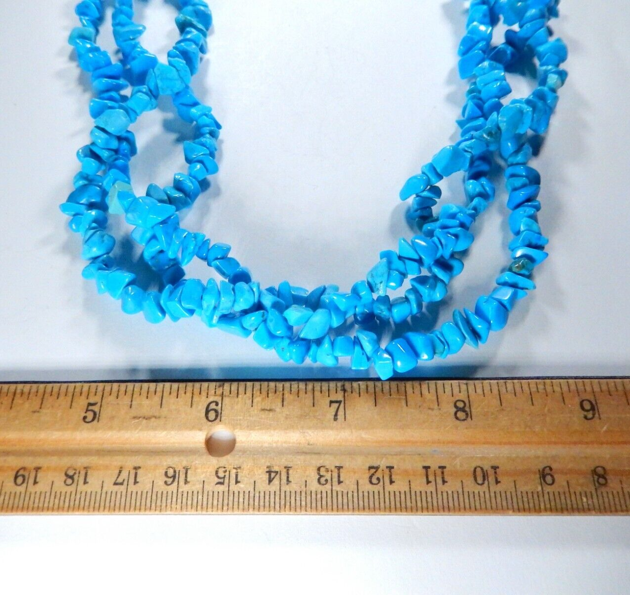 Vintage ESMOR Three Strand Turquoise Nuggets Necklace 16” - 18”