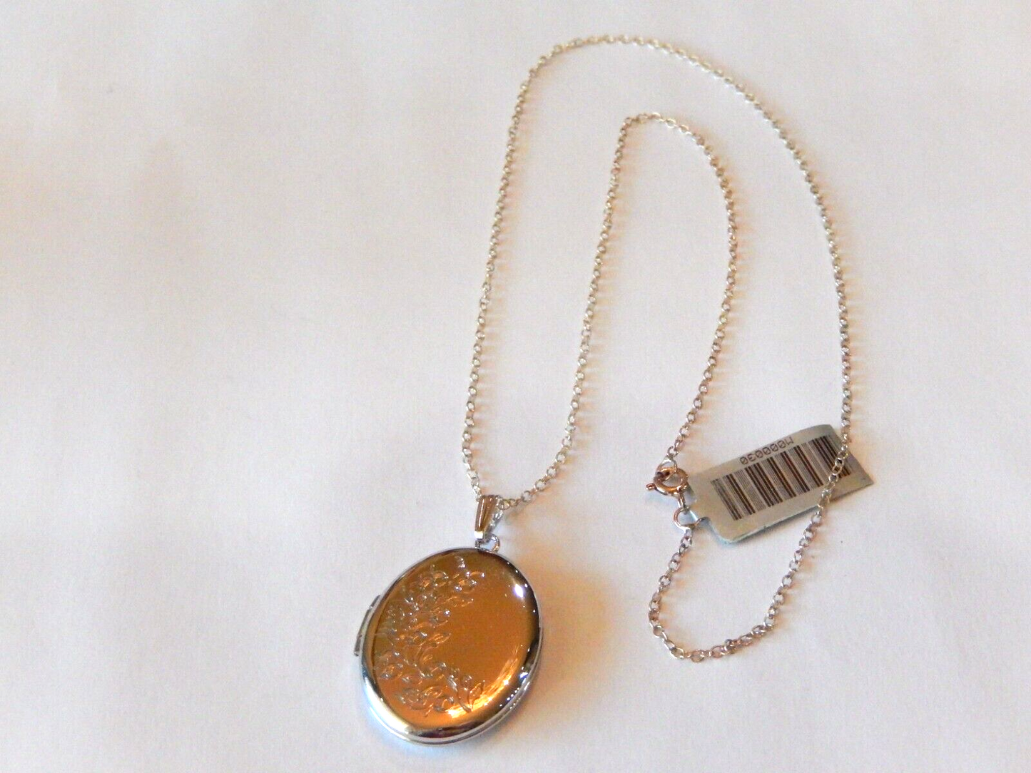 NEW Sterling Silver Vintage Floral Vine Oval Locket Pendant OPENS w18chain