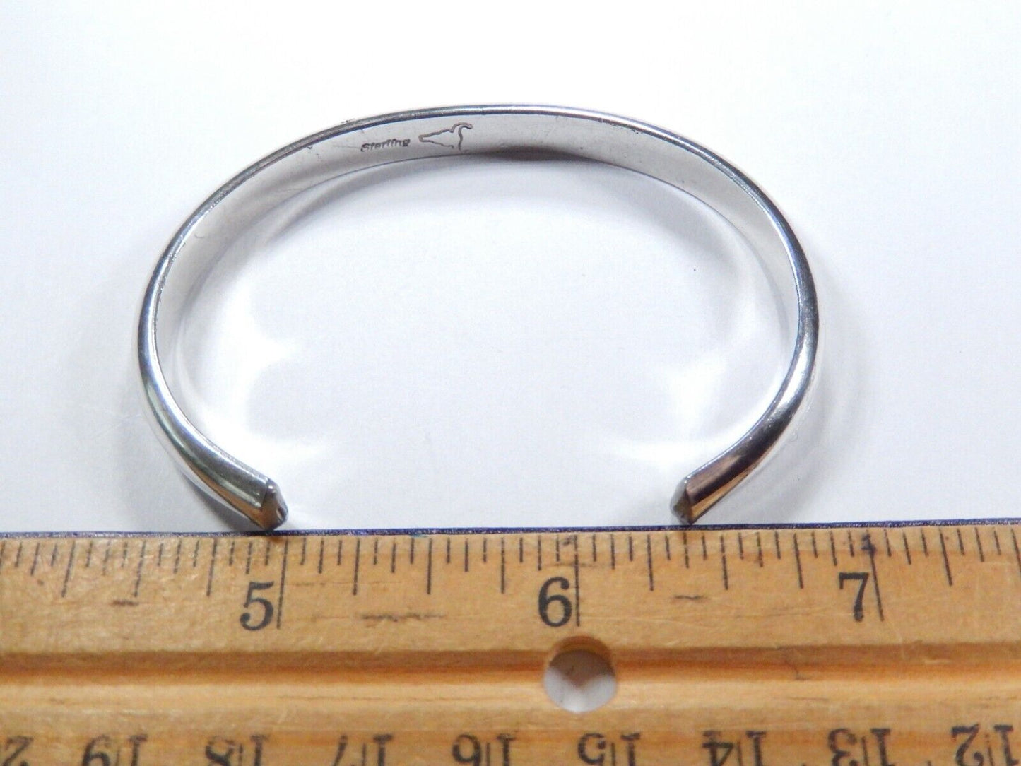 VINTAGE Signed Navajo Stamp Sterling Silver BISON design Cuff Bracelet 20.6 gram