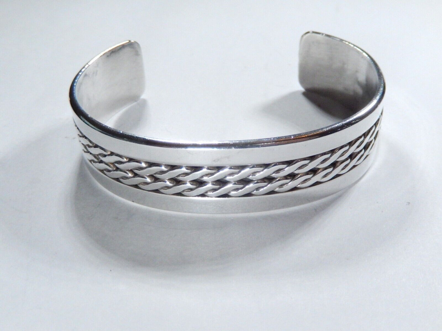 Ron Y Yazzie Sterling Silver Navajo Cuff Bracelet Native American 35.9 grams