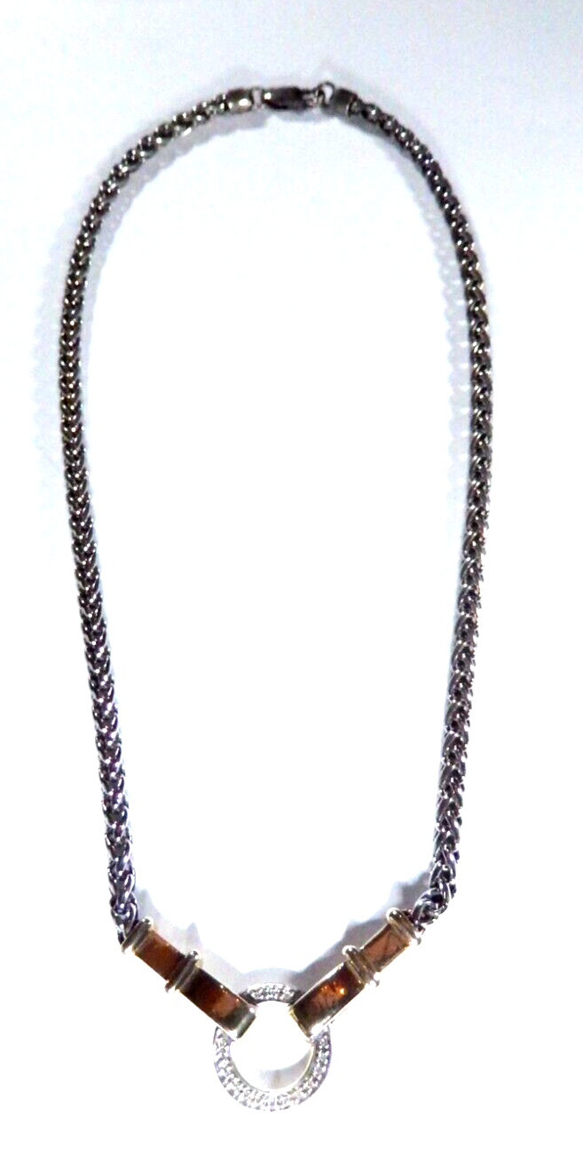 ALWAND VAHAN 14k Gold Sterling 925 Eternity Diamond Statement 18 Necklace 25gms