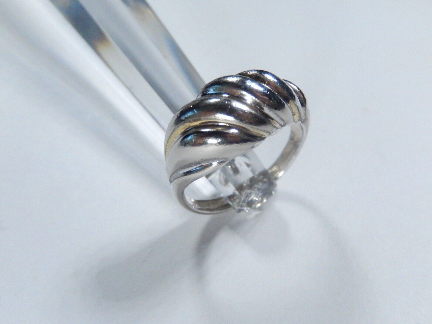 *VINTAGE* Sterling Silver Shrimp Dome Design Ring 925 Size 6.5
