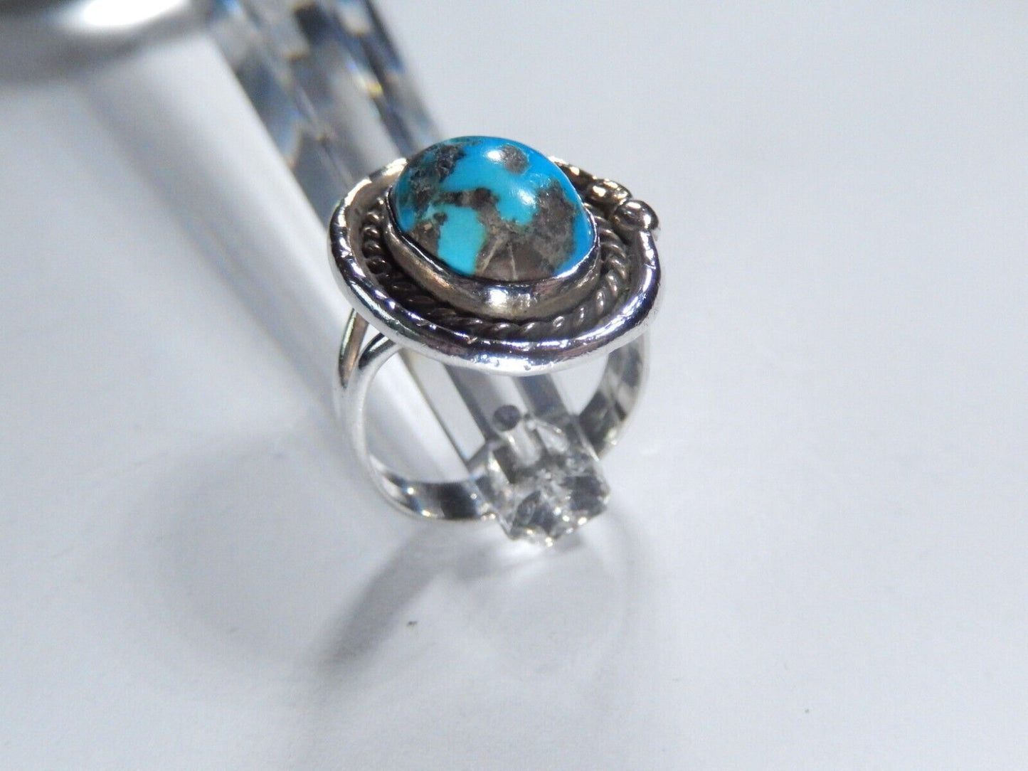 Native American Navajo Sterling Silver Turquoise Ring Size 7