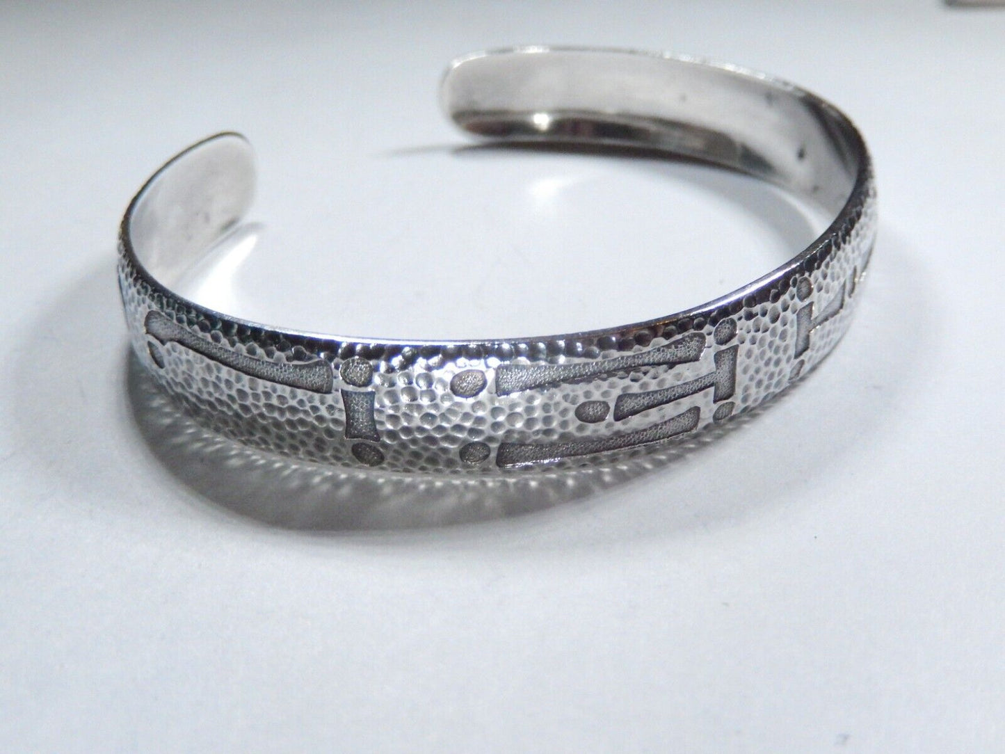 VINTAGE - Sterling Silver Ornate Textured Cuff Bracelet 24.7 grams
