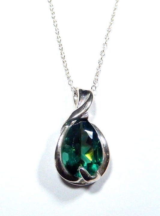 Gorgeous Green 400 CT Tsavorite Garnet 925 Sterling Silver Pendant w18 Chain