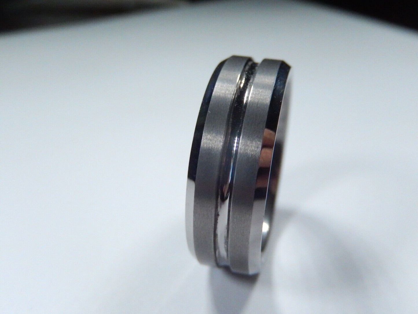 *NEW* 8mm TUNGSTEN CARBIDE Gray Brushed Finish COMFORT FIT WEDDING BAND  SZ 8