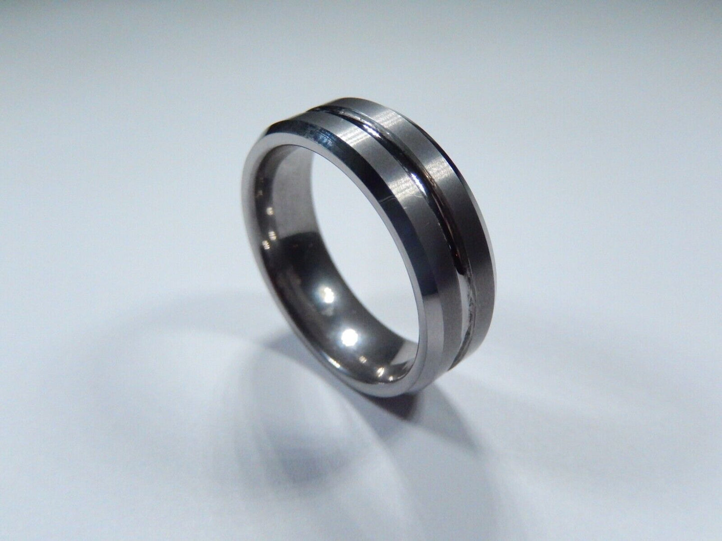 *NEW* 8mm TUNGSTEN CARBIDE Gray Brushed Finish COMFORT FIT WEDDING BAND  SZ 8