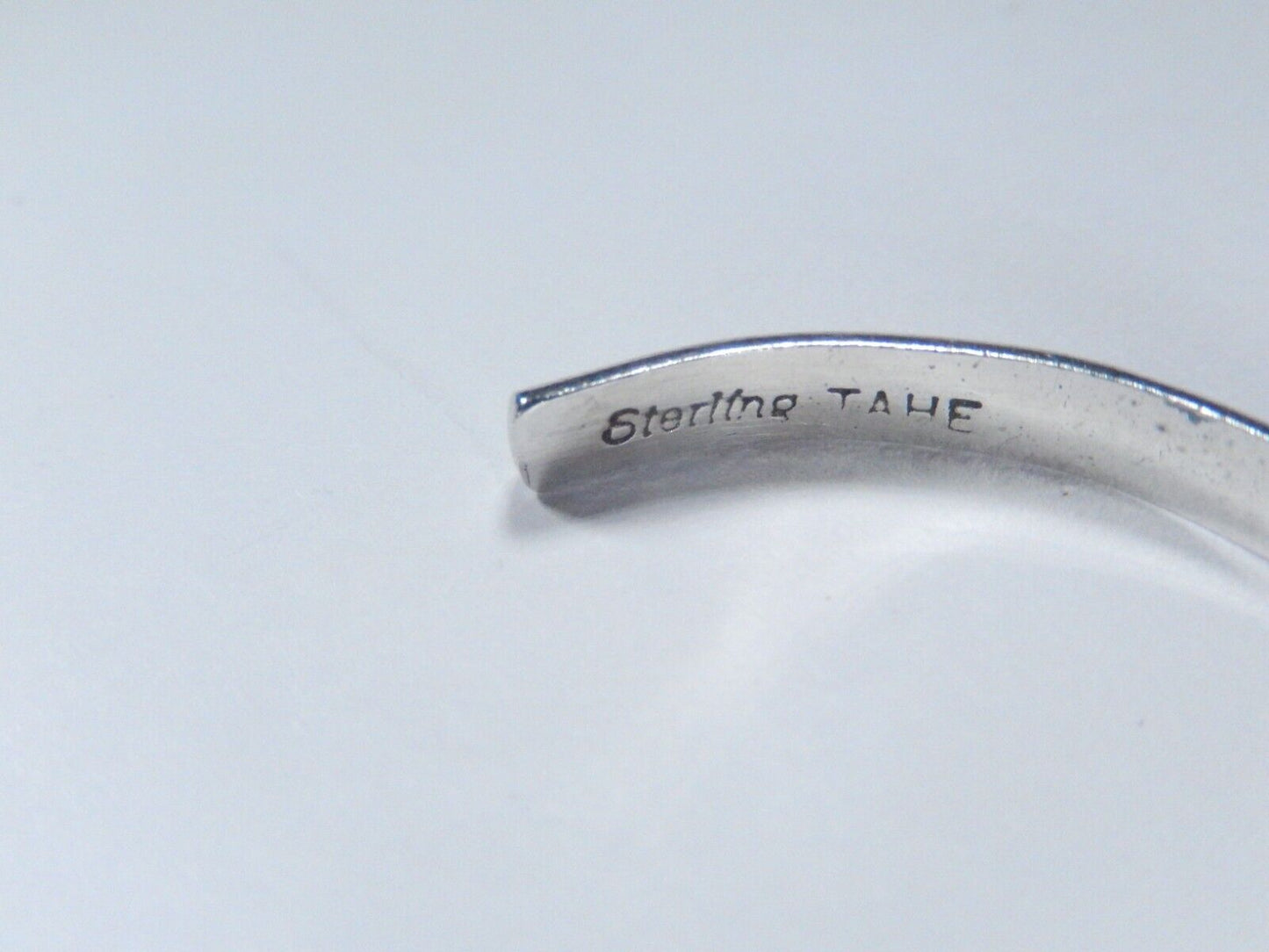 VINTAGE Native American TAHE .925 Sterling Silver Engraved Cuff Bracelet Stamped