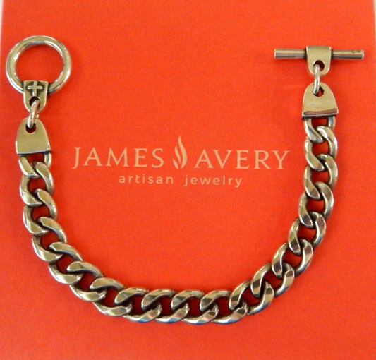 JAMES AVERY 925 Silver - HEAVY 44 grams - Strength In Faith  Curb Link Bracelet