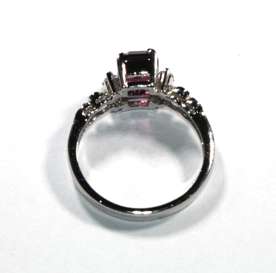 *VINTAGE*  Sterling Silver Amethyst and White Stone Band Ring Sz 7