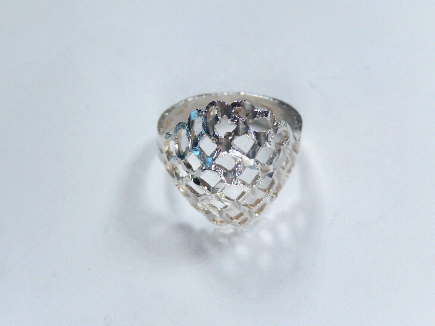 *VINTAGE*  Sterling Silver 925 Diamond Cut Filigree Ring Size 7