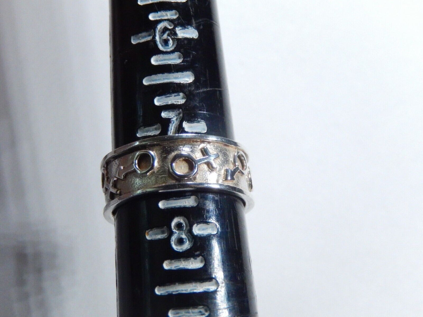 *VINTAGE* Sterling Silver Female & Male Gender Symbols Ring Size 7