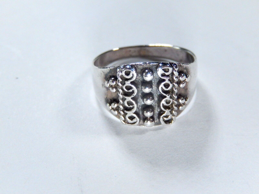 *VINTAGE* DECORATIVE ART DECO STYLE 925 STERLING SILVER RING SIZE 5.75