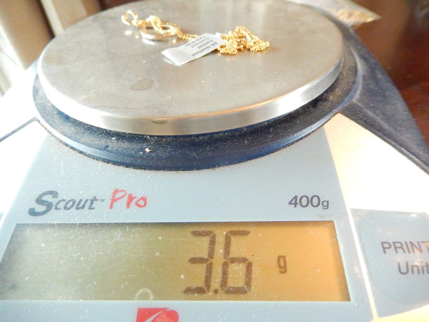 Gold Vermeil 925 Diamond Tear Drop Floating Pendant w18 Gold Vermeil Chain