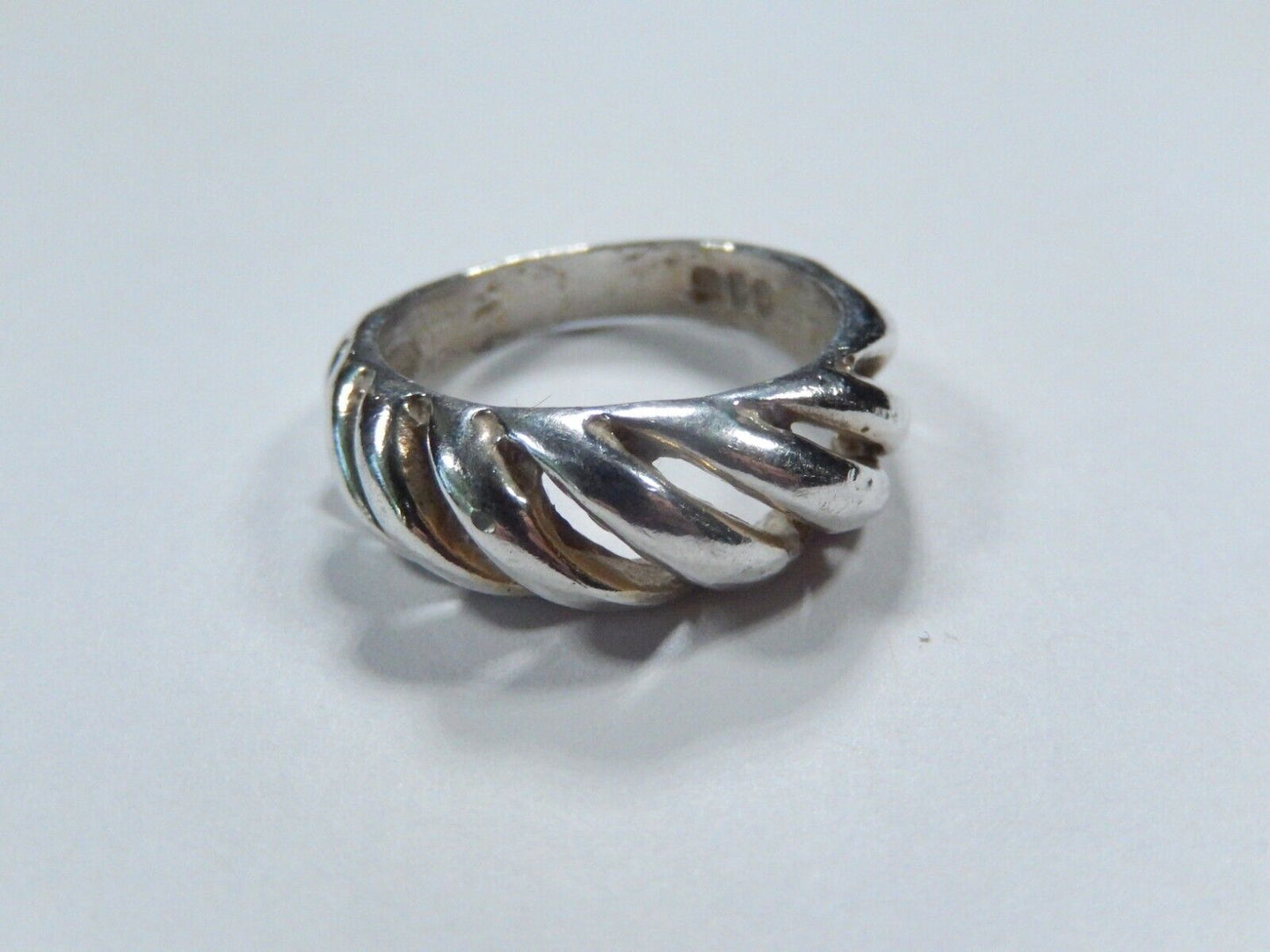 *VINTAGE* Sterling Silver 7.5mm Wide Shrimp Ring Size 6