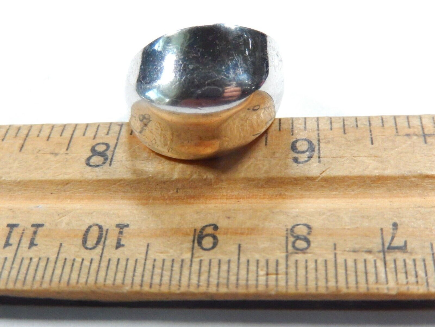 *VINTAGE* 925 Sterling Silver Modernist Dome Ring Size 6.75
