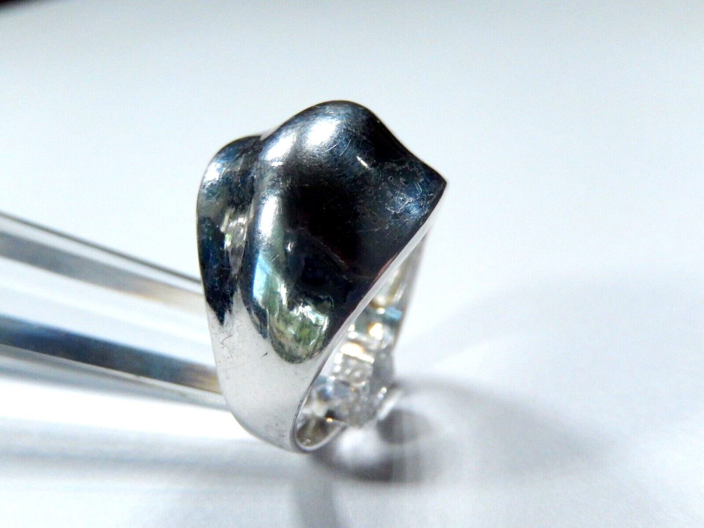 *VINTAGE* 925 Sterling Silver Modernist Dome Ring Size 6.75