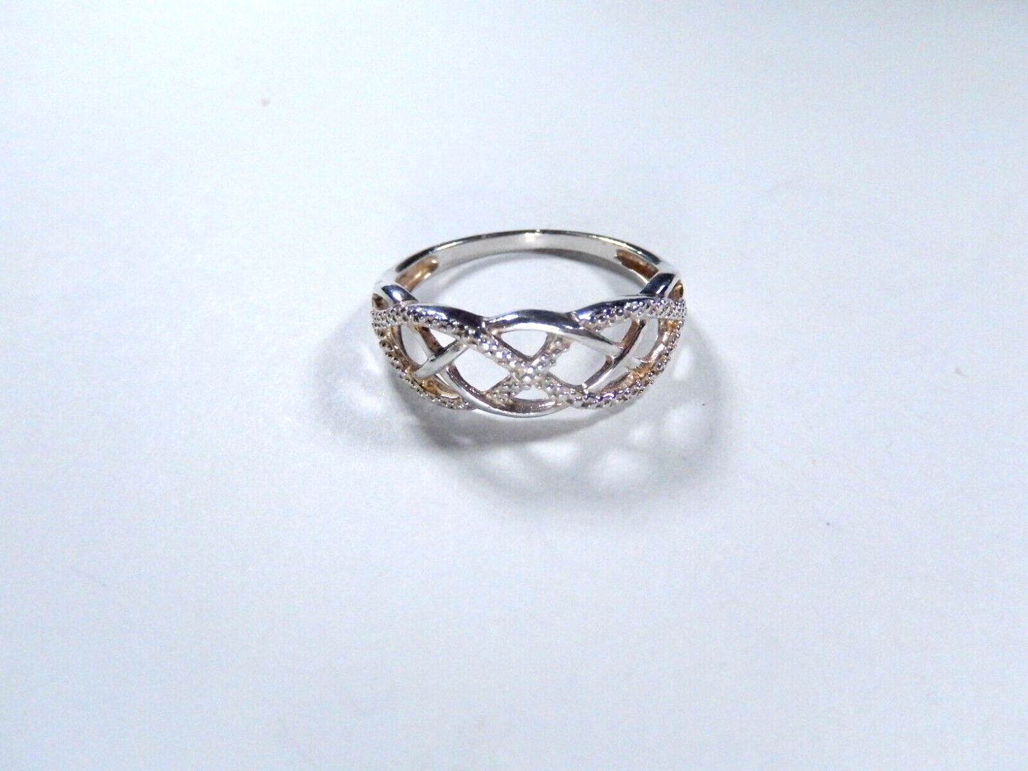 *VINTAGE*  Infinity Weave Solid  Sterling Silver Band Ring Size 9