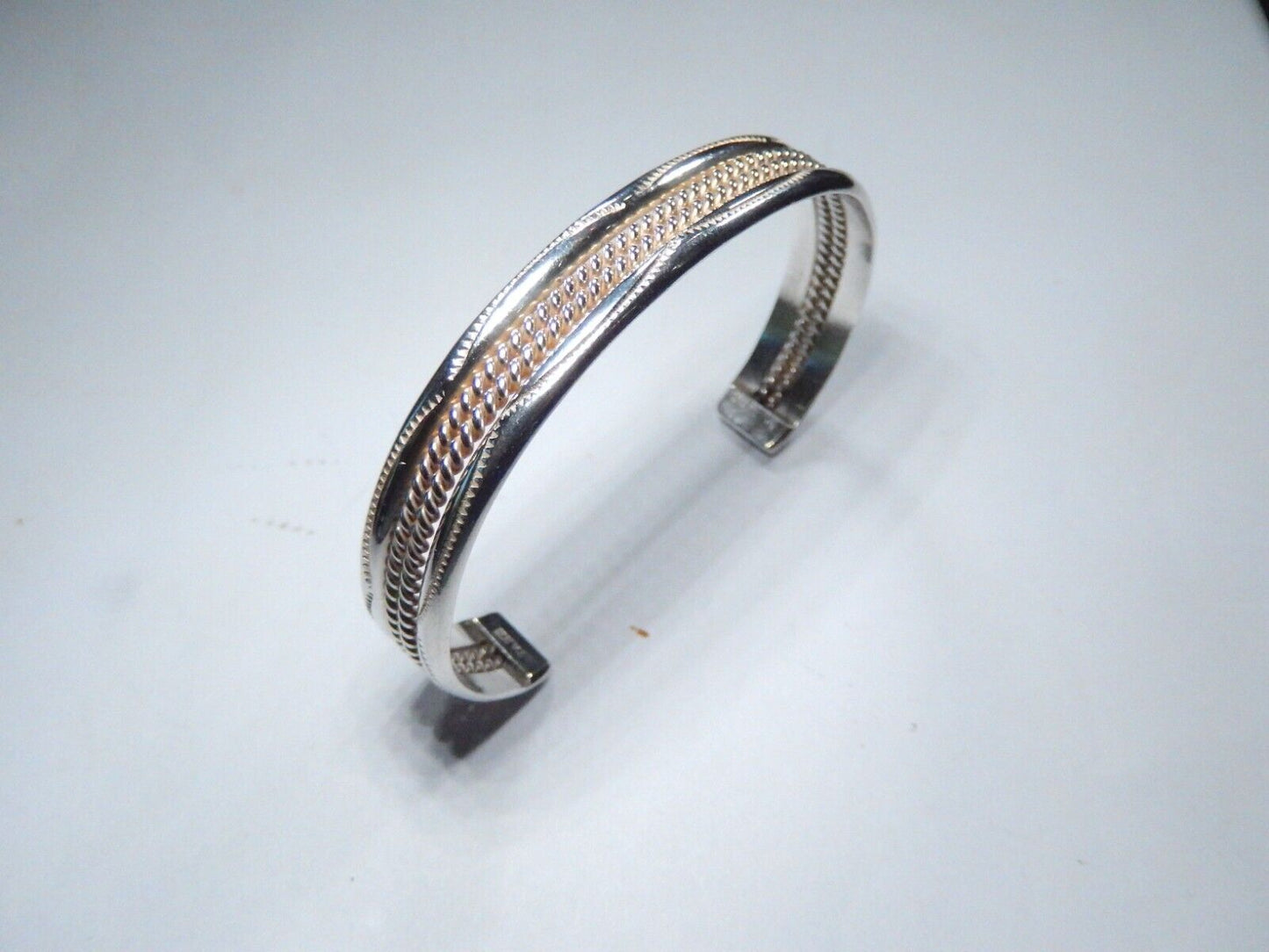 Native American Navajo Tahe Sterling Silver 11.0 mm Wide Cuff - 20.6 Grams